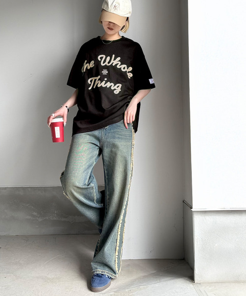 Java(ジャバ)の「《JaVaジャバコラボ》“トレンドを纏う”コード刺繍ロゴTシャツ(オーバーサイズ)(Tシャツ/カットソー・メンズ・オートミール/ブラック/ホワイト・SMALL/MEDIUM/LARGE/X-LARGE)」の15枚目の写真