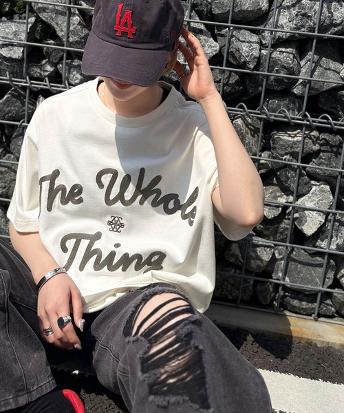 Java(ジャバ)の「《JaVaジャバコラボ》“トレンドを纏う”コード刺繍ロゴTシャツ(オーバーサイズ)(Tシャツ/カットソー・メンズ・オートミール/ブラック/ホワイト・SMALL/MEDIUM/LARGE/X-LARGE)」の4枚目の写真