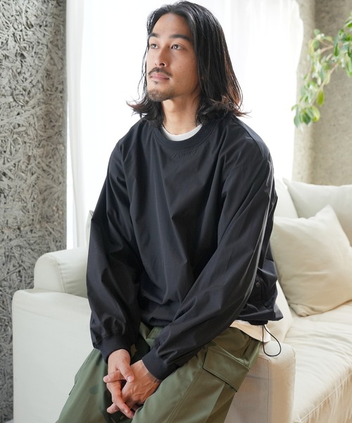 jiggys shop(ジギーズショップ)の「ポリエステルタフタ ドローコード シャーリング プルオーバー ロンT(Tシャツ/カットソー・メンズ・ベージュ/カーキ/チャコールグレー/ブラック・SMALL/X-LARGE/LARGE/MEDIUM)」の5枚目の写真