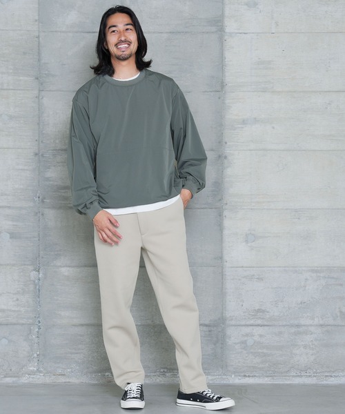 jiggys shop(ジギーズショップ)の「ポリエステルタフタ ドローコード シャーリング プルオーバー ロンT(Tシャツ/カットソー・メンズ・ベージュ/カーキ/チャコールグレー/ブラック・SMALL/X-LARGE/LARGE/MEDIUM)」の7枚目の写真