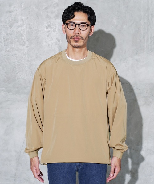 jiggys shop(ジギーズショップ)の「ポリエステルタフタ ドローコード シャーリング プルオーバー ロンT(Tシャツ/カットソー・メンズ・ベージュ/カーキ/チャコールグレー/ブラック・SMALL/X-LARGE/LARGE/MEDIUM)」の12枚目の写真