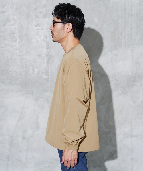 jiggys shop(ジギーズショップ)の「ポリエステルタフタ ドローコード シャーリング プルオーバー ロンT(Tシャツ/カットソー・メンズ・ベージュ/カーキ/チャコールグレー/ブラック・SMALL/X-LARGE/LARGE/MEDIUM)」の13枚目の写真