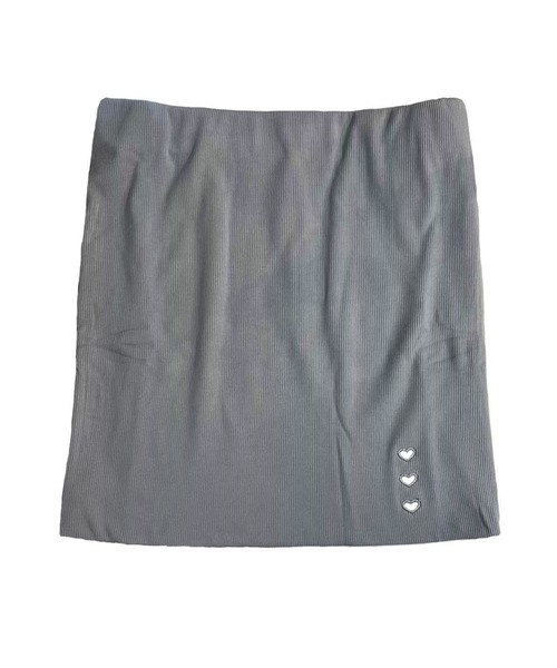 hugi(ハギ)の「TRIPLE HEART MINI SKIRT/トリプルハートミニスカート(スカート・レディース・グレー/ブラック・FREE)」の9枚目の写真
