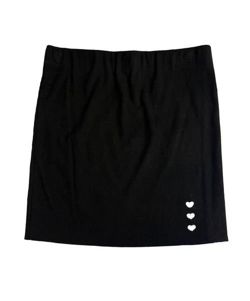 hugi(ハギ)の「TRIPLE HEART MINI SKIRT/トリプルハートミニスカート(スカート・レディース・グレー/ブラック・FREE)」の10枚目の写真
