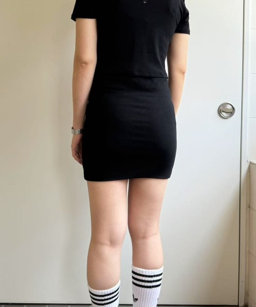 hugi(ハギ)の「TRIPLE HEART MINI SKIRT/トリプルハートミニスカート(スカート・レディース・グレー/ブラック・FREE)」の3枚目の写真