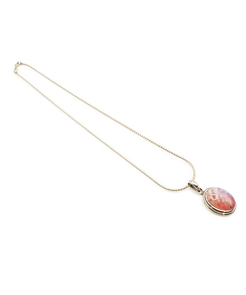 Indian Jewelry(インディアンジュエリー)の「THEATER シアター オーバルデザインムーンストーンオメガチェーンネックレス 40cm(ネックレス・レディース・シルバー・FREE)」の1枚目の写真