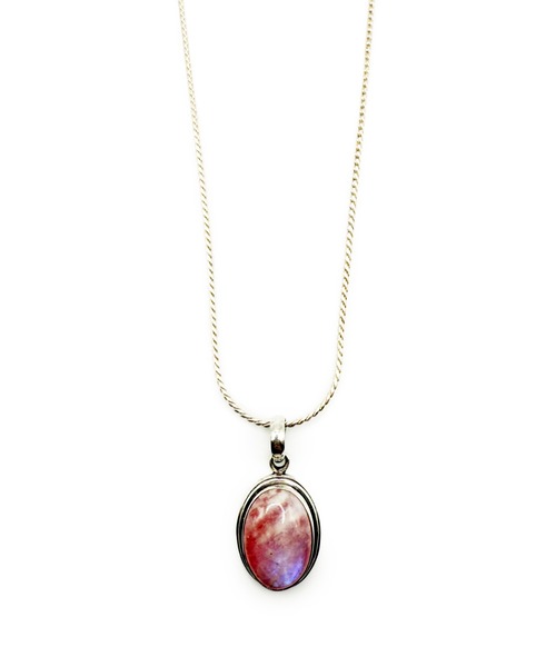 Indian Jewelry(インディアンジュエリー)の「THEATER シアター オーバルデザインムーンストーンオメガチェーンネックレス 40cm(ネックレス・レディース・シルバー・FREE)」の2枚目の写真