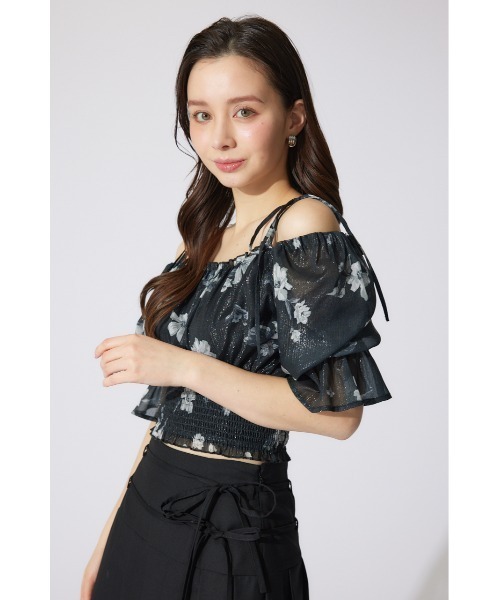 rienda（リエンダ）の「パフスリーブシャーリングブラウス　シアートップス 夏服 半袖（シャツ/ブラウス・レディース・ブラック/ライトイエロー/ベージュ・SMALL/MEDIUM）」の13枚目の写真