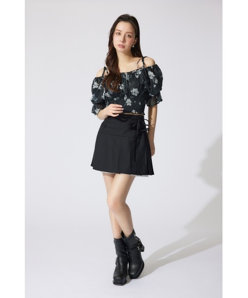 rienda（リエンダ）の「パフスリーブシャーリングブラウス　シアートップス 夏服 半袖（シャツ/ブラウス・レディース・ブラック/ライトイエロー/ベージュ・SMALL/MEDIUM）」の16枚目の写真