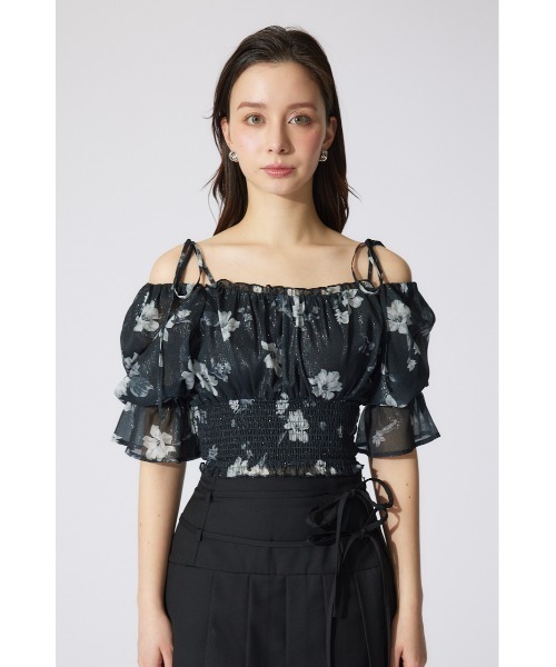 rienda（リエンダ）の「パフスリーブシャーリングブラウス　シアートップス 夏服 半袖（シャツ/ブラウス・レディース・ブラック/ライトイエロー/ベージュ・SMALL/MEDIUM）」の18枚目の写真