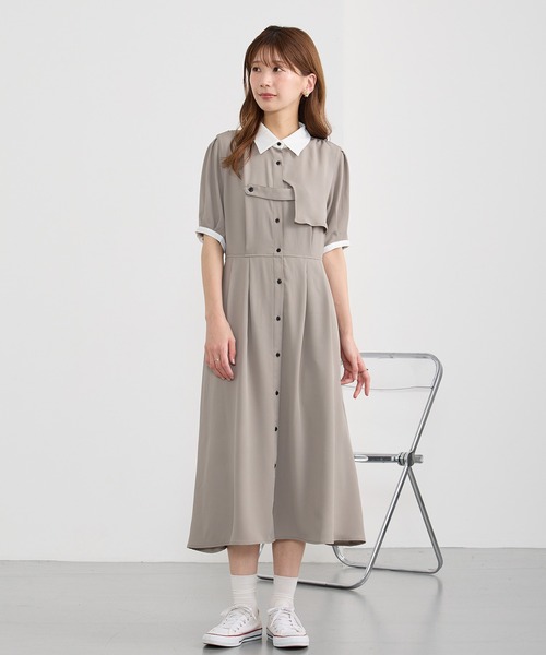 NICOLE CLUB(ニコル クラブ)の「フロントタブデザインワンピース(ワンピース・レディース・ベージュ/グリーン/ブルー・MEDIUM)」の17枚目の写真