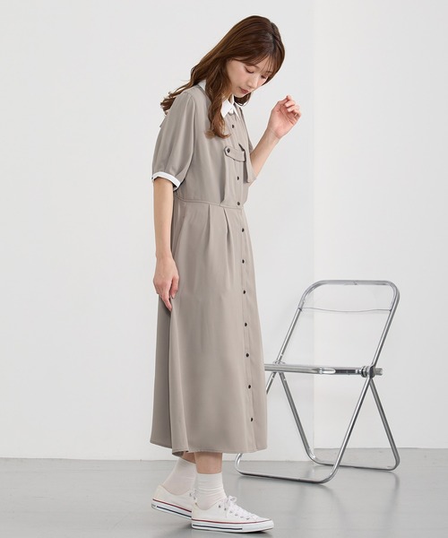 NICOLE CLUB(ニコル クラブ)の「フロントタブデザインワンピース(ワンピース・レディース・ベージュ/グリーン/ブルー・MEDIUM)」の18枚目の写真