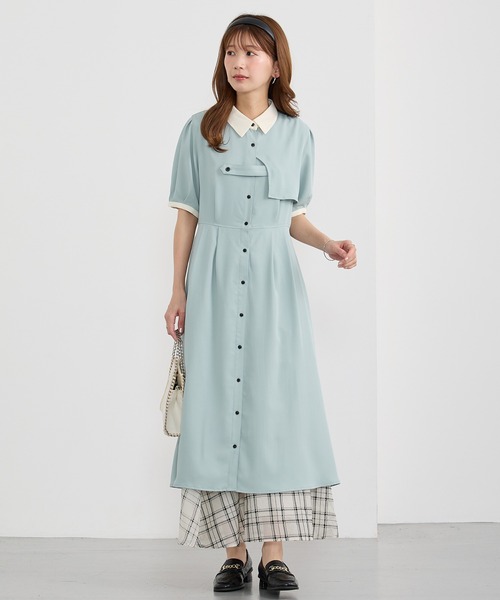 NICOLE CLUB(ニコル クラブ)の「フロントタブデザインワンピース(ワンピース・レディース・ベージュ/グリーン/ブルー・MEDIUM)」の19枚目の写真