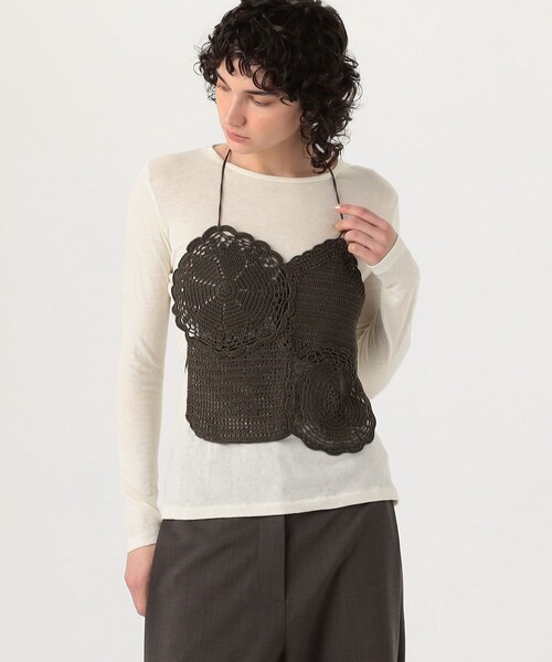 TOMORROWLAND （トゥモローランド）の「CORDERA HANDMADE CROCHE（キャミソール・レディース・ダークブラウン・FREE）」の3枚目の写真