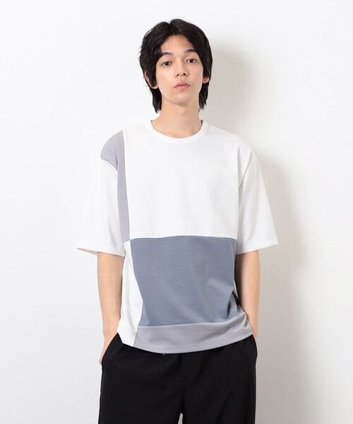 COMME CA ISM（コムサイズム）の「カラーブロッキング Ｔシャツ（Tシャツ/カットソー・メンズ・ホワイト/ベージュ/ブラック/サックスブルー・MEDIUM/LARGE/X-LARGE）」の21枚目の写真