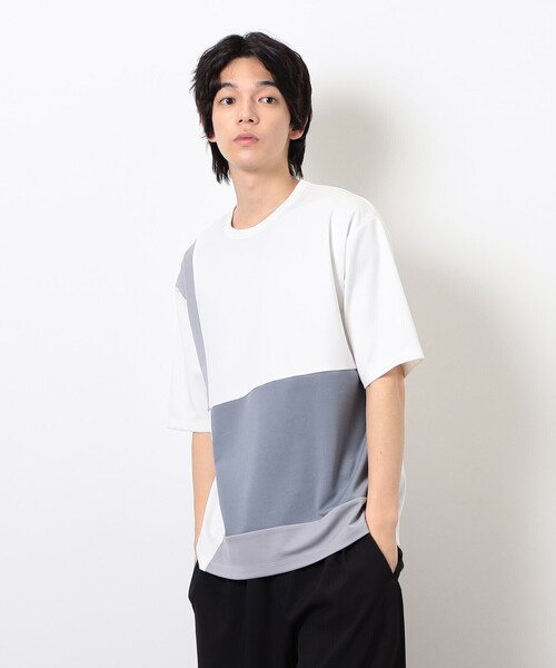 COMME CA ISM（コムサイズム）の「カラーブロッキング Ｔシャツ（Tシャツ/カットソー・メンズ・ホワイト/ベージュ/ブラック/サックスブルー・MEDIUM/LARGE/X-LARGE）」の22枚目の写真