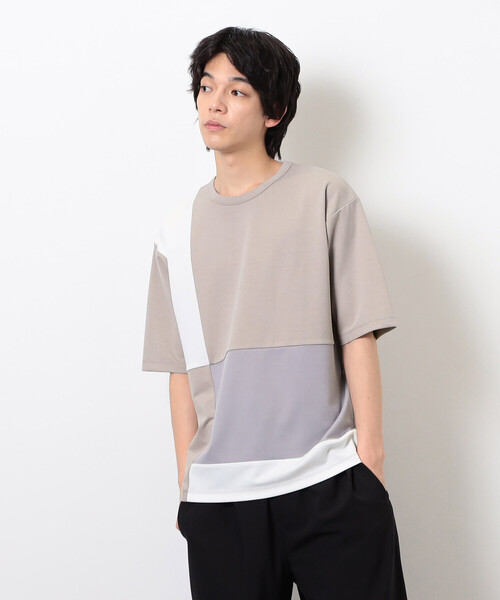 COMME CA ISM（コムサイズム）の「カラーブロッキング Ｔシャツ（Tシャツ/カットソー・メンズ・ホワイト/ベージュ/ブラック/サックスブルー・MEDIUM/LARGE/X-LARGE）」の5枚目の写真