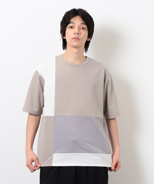 COMME CA ISM（コムサイズム）の「カラーブロッキング Ｔシャツ（Tシャツ/カットソー・メンズ・ホワイト/ベージュ/ブラック/サックスブルー・MEDIUM/LARGE/X-LARGE）」の6枚目の写真