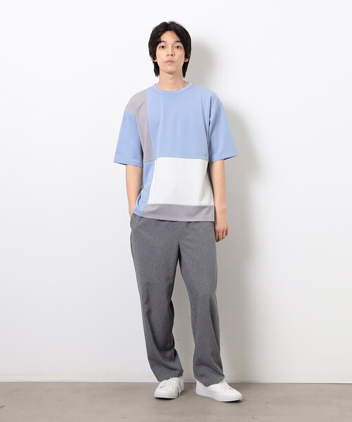 COMME CA ISM（コムサイズム）の「カラーブロッキング Ｔシャツ（Tシャツ/カットソー・メンズ・ホワイト/ベージュ/ブラック/サックスブルー・MEDIUM/LARGE/X-LARGE）」の7枚目の写真