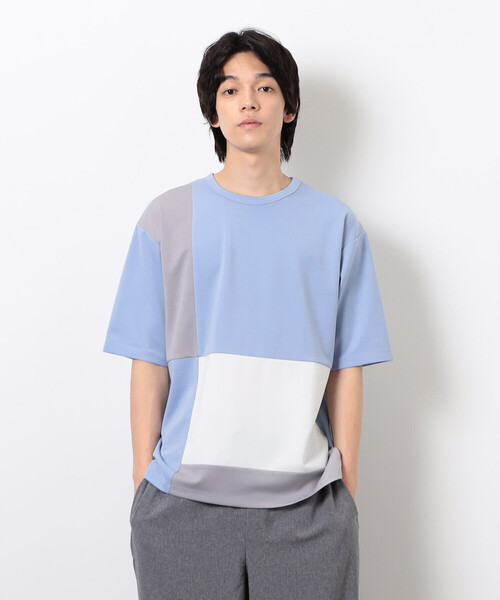 COMME CA ISM（コムサイズム）の「カラーブロッキング Ｔシャツ（Tシャツ/カットソー・メンズ・ホワイト/ベージュ/ブラック/サックスブルー・MEDIUM/LARGE/X-LARGE）」の8枚目の写真
