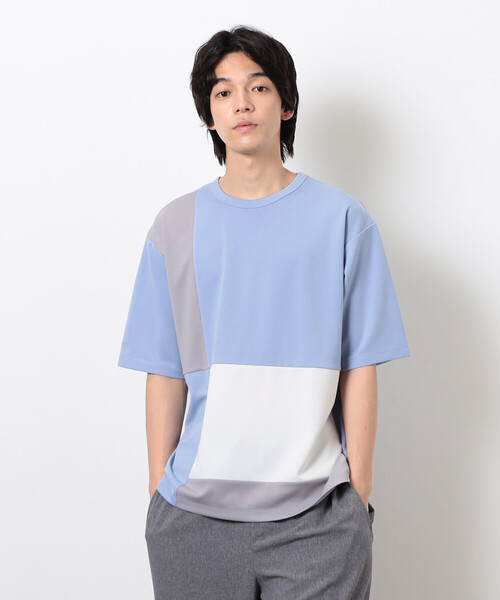 COMME CA ISM（コムサイズム）の「カラーブロッキング Ｔシャツ（Tシャツ/カットソー・メンズ・ホワイト/ベージュ/ブラック/サックスブルー・MEDIUM/LARGE/X-LARGE）」の9枚目の写真