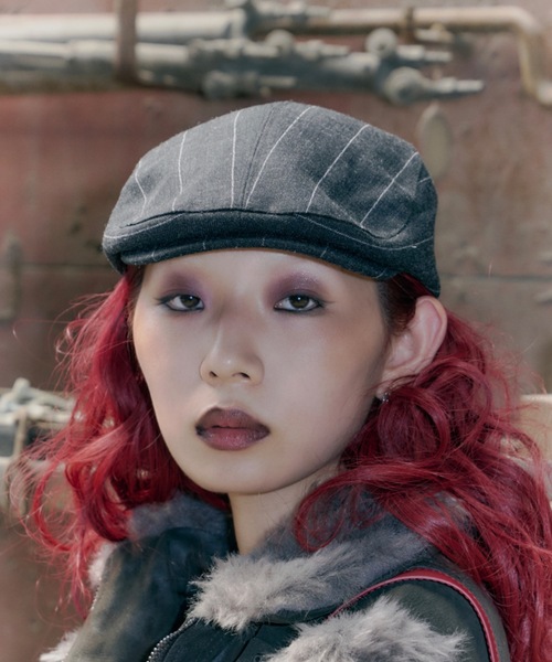 DTYYPE（ドタイプ）の「ピンストライプハンチング帽（ハンチング/ベレー帽・レディース・ブラック/ナチュラル・FREE）」の10枚目の写真