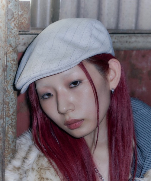 DTYYPE（ドタイプ）の「ピンストライプハンチング帽（ハンチング/ベレー帽・レディース・ブラック/ナチュラル・FREE）」の6枚目の写真