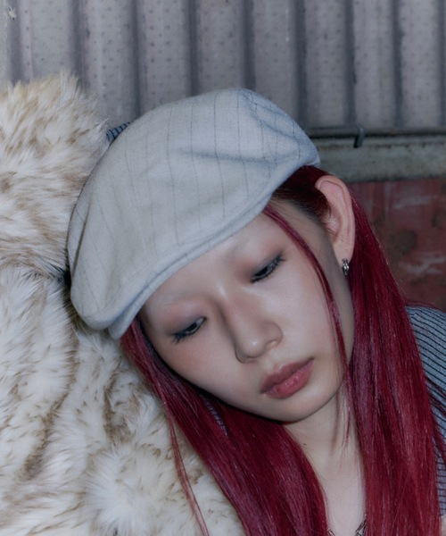 DTYYPE（ドタイプ）の「ピンストライプハンチング帽（ハンチング/ベレー帽・レディース・ブラック/ナチュラル・FREE）」の7枚目の写真