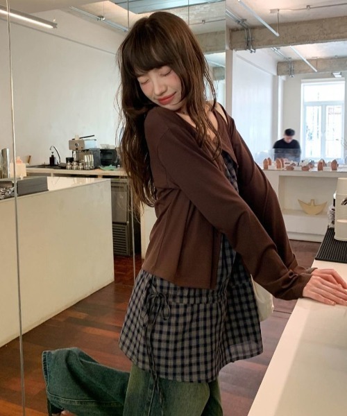 Achic(アシック)の「ギンガムチェックキャミ(Tシャツ/カットソー・レディース・ダークブルー/ホワイト・M)」の14枚目の写真