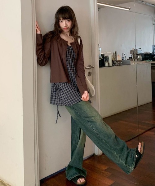 Achic(アシック)の「ギンガムチェックキャミ(Tシャツ/カットソー・レディース・ダークブルー/ホワイト・M)」の16枚目の写真