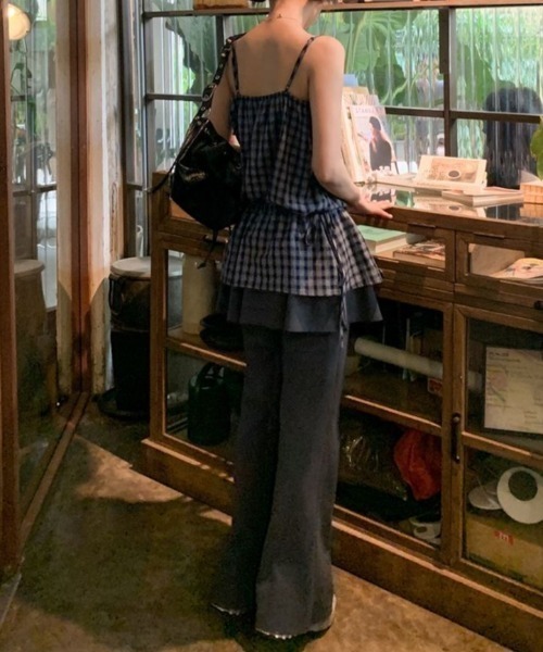 Achic(アシック)の「ギンガムチェックキャミ(Tシャツ/カットソー・レディース・ダークブルー/ホワイト・M)」の18枚目の写真