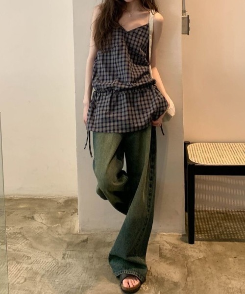 Achic(アシック)の「ギンガムチェックキャミ(Tシャツ/カットソー・レディース・ダークブルー/ホワイト・M)」の20枚目の写真