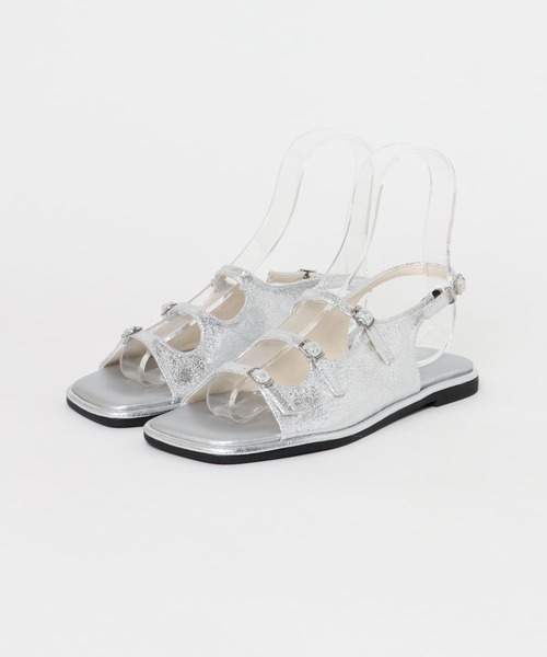 SENSE OF PLACE by URBAN RESEARCH（センスオブプレイスバイアーバンリサーチ）の「スクエアトゥベルトサンダル（サンダル・レディース・シルバー/ブラック/ゴールド・SMALL/MEDIUM/LARGE）」の18枚目の写真