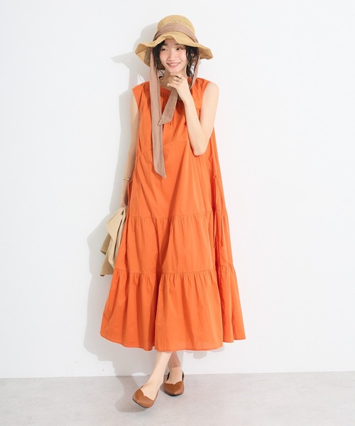 CRAFT STANDARD BOUTIQUE(クラフトスタンダードブティック)の「インド綿/ドロストティアードワンピース◆(ワンピース・レディース・ブルー系その他6/オレンジ/グリーン系その他3・FREE)」の16枚目の写真