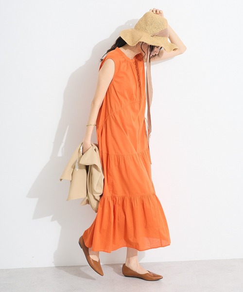 CRAFT STANDARD BOUTIQUE(クラフトスタンダードブティック)の「インド綿/ドロストティアードワンピース◆(ワンピース・レディース・ブルー系その他6/オレンジ/グリーン系その他3・FREE)」の19枚目の写真