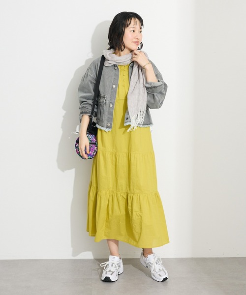 CRAFT STANDARD BOUTIQUE(クラフトスタンダードブティック)の「インド綿/ドロストティアードワンピース◆(ワンピース・レディース・ブルー系その他6/オレンジ/グリーン系その他3・FREE)」の6枚目の写真