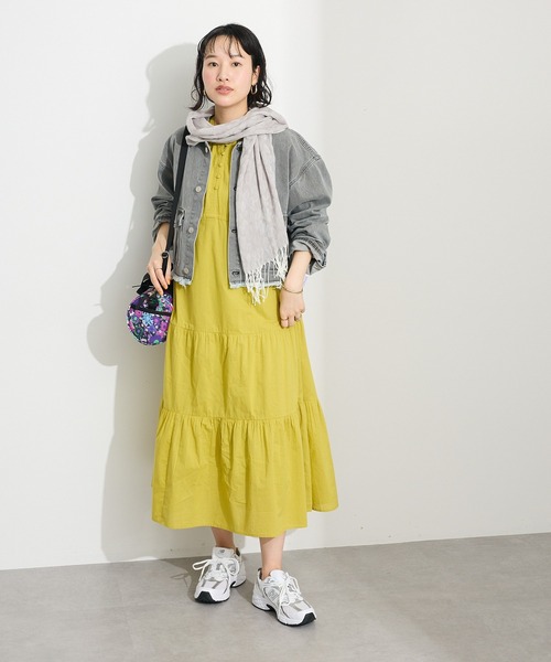 CRAFT STANDARD BOUTIQUE(クラフトスタンダードブティック)の「インド綿/ドロストティアードワンピース◆(ワンピース・レディース・ブルー系その他6/オレンジ/グリーン系その他3・FREE)」の7枚目の写真