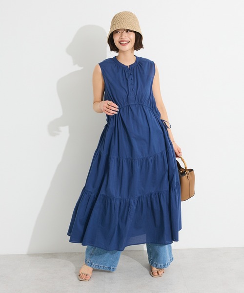 CRAFT STANDARD BOUTIQUE(クラフトスタンダードブティック)の「インド綿/ドロストティアードワンピース◆(ワンピース・レディース・ブルー系その他6/オレンジ/グリーン系その他3・FREE)」の10枚目の写真