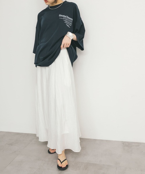 KBF（ケイビーエフ）の「フレアイージースカート（スカート・レディース・ダークブラウン/オフホワイト/ブラック・ONE）」の8枚目の写真