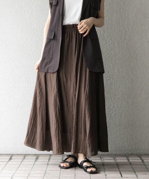 KBF（ケイビーエフ）の「フレアイージースカート（スカート・レディース・ダークブラウン/オフホワイト/ブラック・ONE）」の17枚目の写真