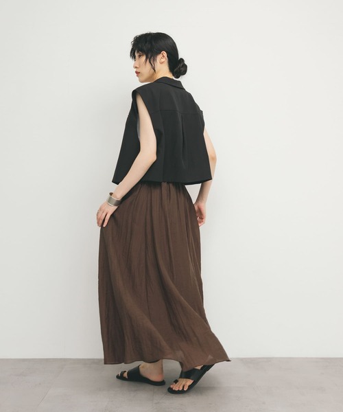 KBF（ケイビーエフ）の「フレアイージースカート（スカート・レディース・ダークブラウン/オフホワイト/ブラック・ONE）」の22枚目の写真