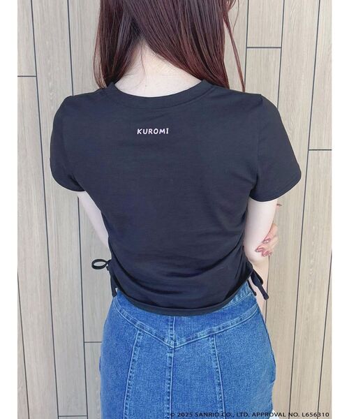 MERCURYDUO(マーキュリーデュオ)の「【メロクロコラボ】クロミワンポイント刺繍クロップドTシャツ(Tシャツ/カットソー・レディース・ブラック・FREE)」の9枚目の写真