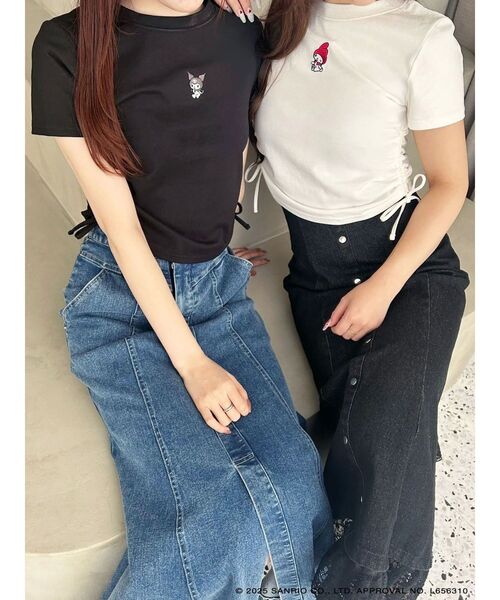 MERCURYDUO(マーキュリーデュオ)の「【メロクロコラボ】クロミワンポイント刺繍クロップドTシャツ(Tシャツ/カットソー・レディース・ブラック・FREE)」の10枚目の写真