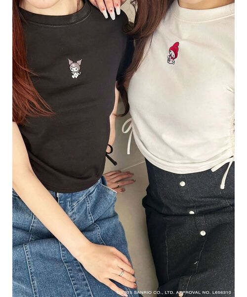 MERCURYDUO(マーキュリーデュオ)の「【メロクロコラボ】クロミワンポイント刺繍クロップドTシャツ(Tシャツ/カットソー・レディース・ブラック・FREE)」の11枚目の写真