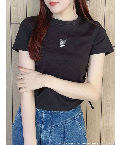 AIR SPACE × サンリオ クロミちゃん刺繍ロゴ クロップドTシャツ サンリオ Sanrio クロミ Tシャツ ちびT サンリオ キャラクターズ