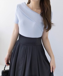 CLEAR BASIC | クロスリブ半袖カットソー［大人 カジュアル 着回し抜群］≪2025SS新作≫(Tシャツ/カットソー)