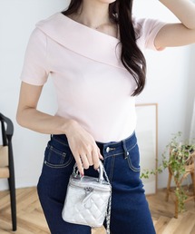 CLEAR BASIC | クロスリブ半袖カットソー［大人 カジュアル 着回し抜群］≪2025SS新作≫(Tシャツ/カットソー)