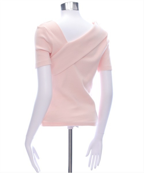 CLEAR BASIC（クリアベーシック）の「クロスリブ半袖カットソー［大人 カジュアル 着回し抜群］≪SS新作≫（Tシャツ/カットソー・レディース・オフホワイト/ブラック/サックスブルー/ピンク/ブラウン/カーキ/ボルドー・F）」の17枚目の写真