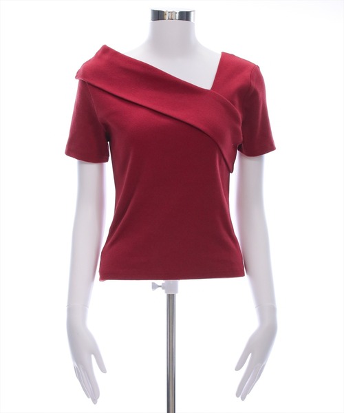 CLEAR BASIC（クリアベーシック）の「クロスリブ半袖カットソー［大人 カジュアル 着回し抜群］≪SS新作≫（Tシャツ/カットソー・レディース・オフホワイト/ブラック/サックスブルー/ピンク/ブラウン/カーキ/ボルドー・F）」の15枚目の写真