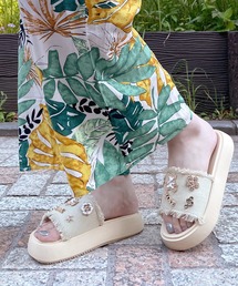 【DELPOZO】llic floral ブロケード サンダル レディースのサンダル（花柄・ボタニカル柄）ファッション通販